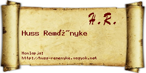 Huss Reményke névjegykártya